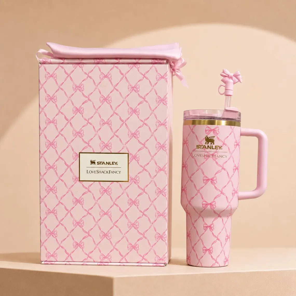 Stanley 40 Oz Tumbler Coquette Travel Cup with Straw