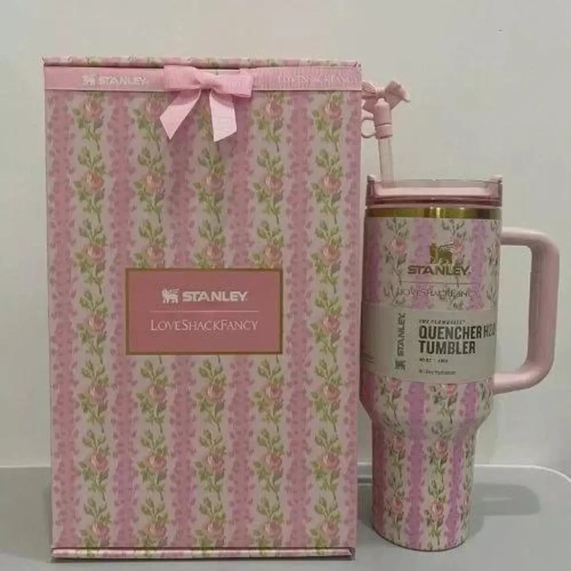 Stanley 40 Oz Tumbler Coquette Travel Cup with Straw