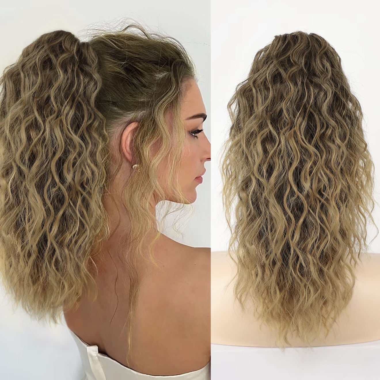 💜2026 NEW IN £15.99!!⚡50K+ SOLD! 💜Curly Wavy Frizzy Hair Extension with Ponytail