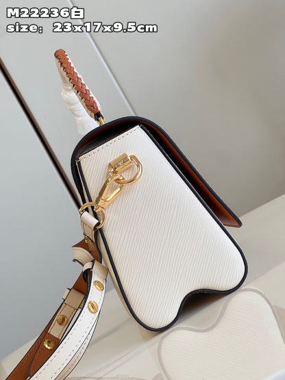 Louis Vuitton Twist MM Epi Bag White Quartz - 23 x 17 x 9.5 cm