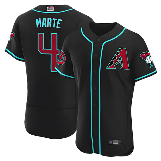 Arizona Diamondbacks #4 Ketel Marte Player Black Limited Elite Home Game Stitched Baseball Jersey