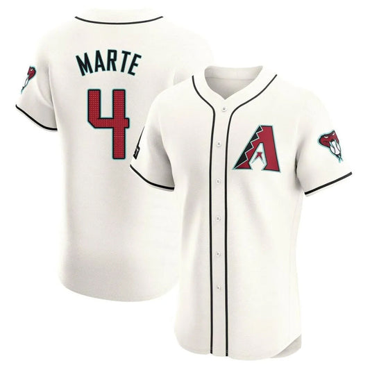 Arizona Diamondbacks #4 Ketel Marte Player Cream Limited Elite Home Game Stitched Baseball Jersey