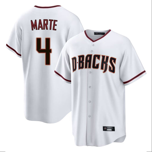 Arizona Diamondbacks #4 Ketel Marte Player White Home Game Stitched Baseball Jersey