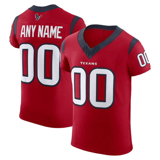 Custom H.Texans Red Alternate Vapor F.U.S.E. Elite Jersey 2