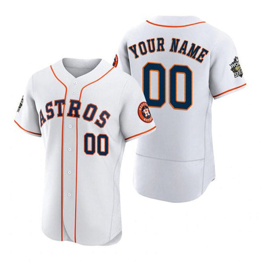 Custom Houston Astros Active Player White 2022 World Series Flex Base Stitched Baseball Jersey