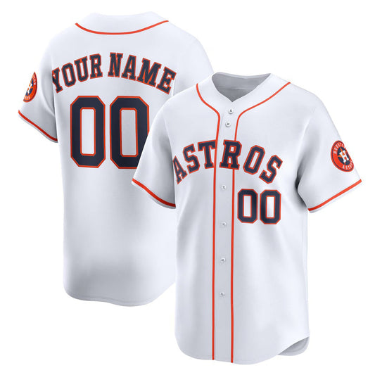 Custom Houston Astros White Home Limited Baseball Jersey