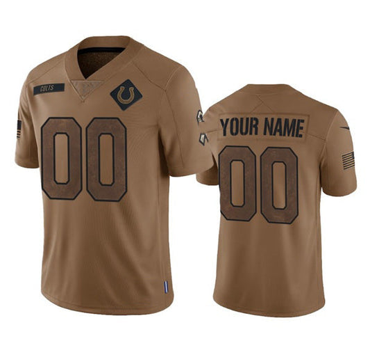 Custom IN.Colts Active Player 2023 Brown Salute To Service Limited Stitched Jersey
