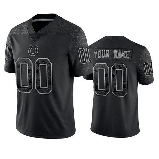 Custom IN.Colts Active Player Black Reflective Limited Stitched Jersey