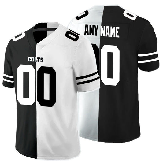 Custom IN.Colts Black And White Split Vapor Untouchable Limited Jersey