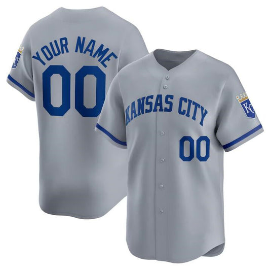 Custom Kansas City Royals Active Player Gray 2024 Alternate Limited Stitched Baseball Jersey