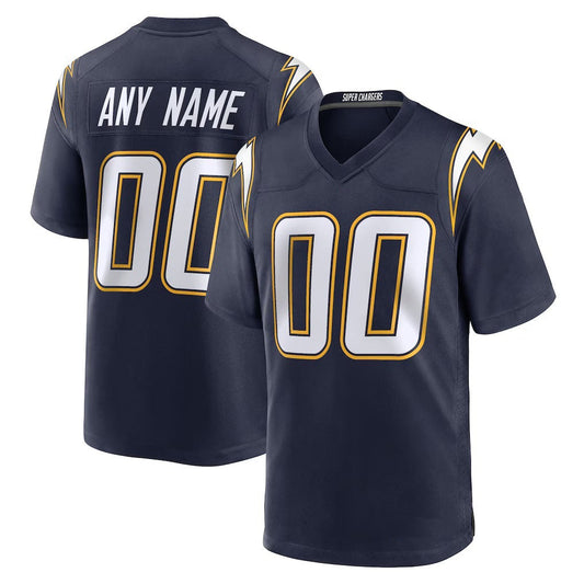 Custom LA.Chargers Navy Alternate Super Chargers Game Jersey