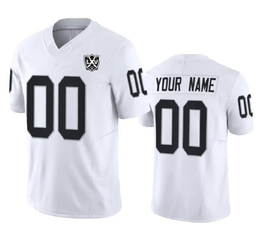 Custom LV.Raiders Active Player White 2024 F.U.S.E 65th Anniversary Patch Vapor Stitched Jersey