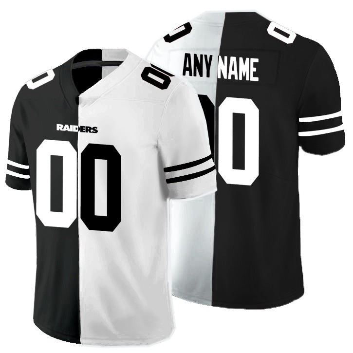 Custom LV.Raiders Black And White Split Vapor Untouchable Limited Jersey
