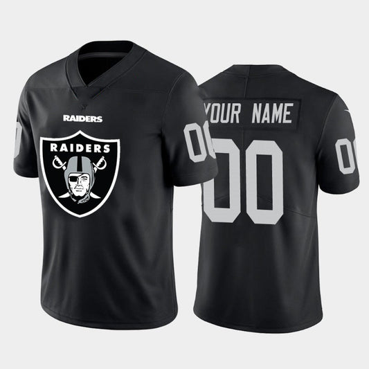 Custom LV.Raiders Black Team Big Logo Vapor Untouchable Limited Jersey