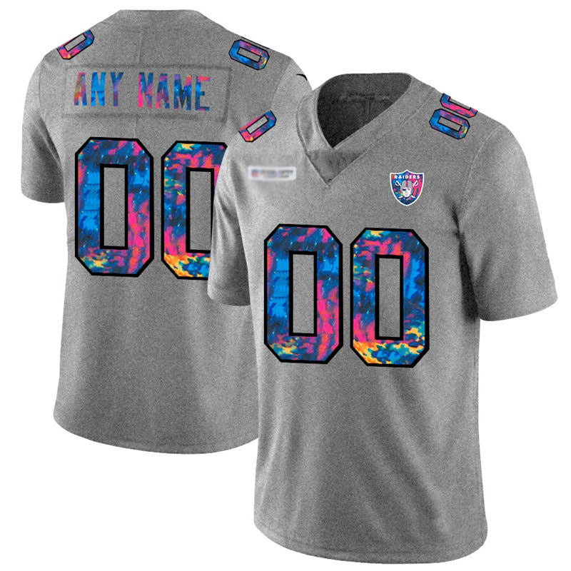 Custom LV.Raiders Gray Multi-Color 2020 Crucial Catch Vapor Untouchable Limited Jersey