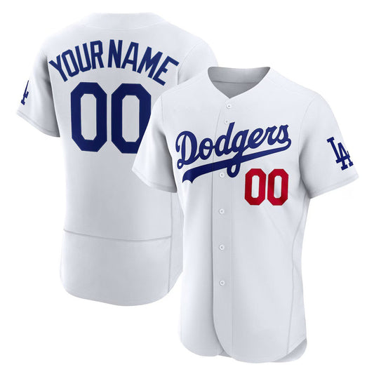 Custom Los Angeles Dodgers White Home Authentic Baseball Jersey HELVY