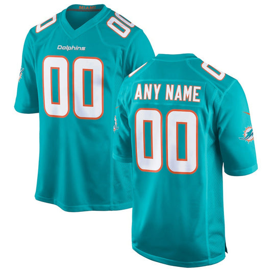 Custom M.Dolphins Aqua Game Jersey