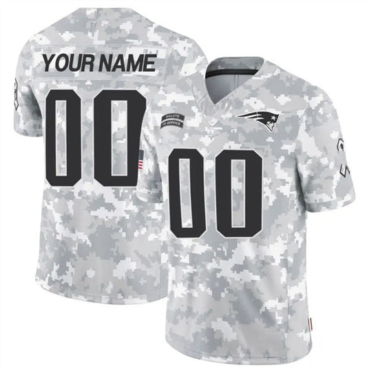 Custom NE.Patriots Active Player 2024 F.U.S.E Arctic Camo Salute To Service Limited Stitched Jersey