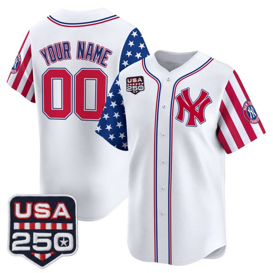 Custom New York Yankees America 250 Edition Vapor Premier Limited White Stitched Baseball Jersey