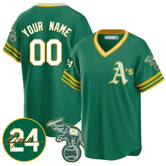 Custom Oakland Athletics Kelly Green Road Cooperstown Jersey - Personalized Baseball Jersey