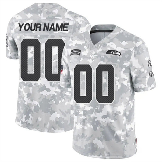 Custom S.Seahawks Active Player 2024 F.U.S.E Arctic Camo Salute To Service Limited Stitched Jersey