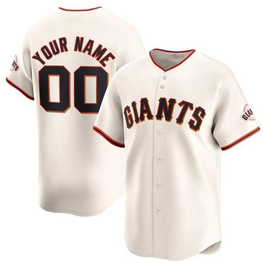 Custom San Francisco Giants Active Player Cream Home Limited Stitched Baseball Jersey