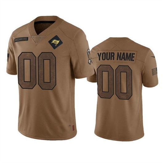 Custom TB.Buccaneers Active Player 2023 Brown Salute To Service Limited Stitched Jersey