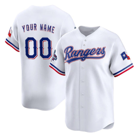 Custom Texas Rangers Active Player White 2023 World Series Champions Stitched Baseball Jersey