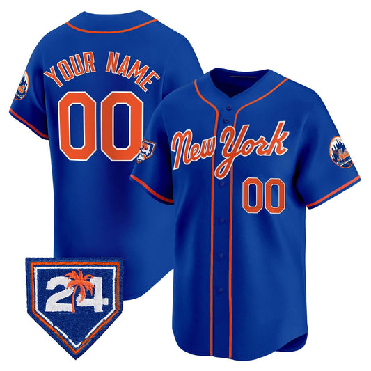 Custom New York Mets Active Player Royal 2024 Spring Training Vapor Premier Limited Stitched Baseball Jersey HELVY