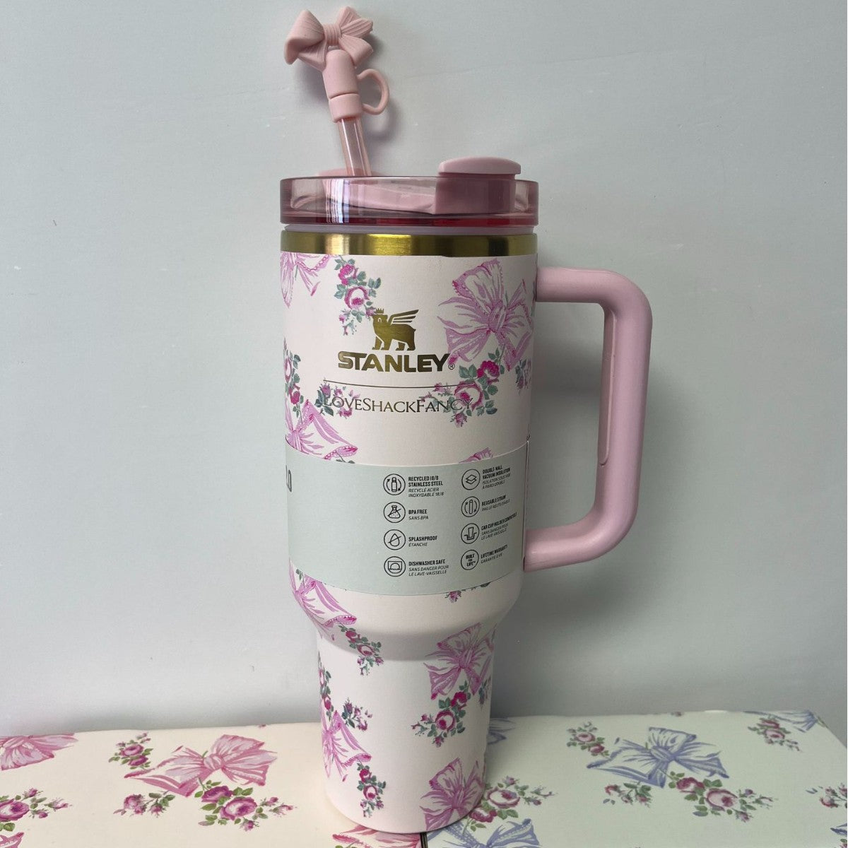 Stanley Bow Tumbler | Stanley 20/40oz Quencher H2.0 FlowState Tumbler, Large Capacity Insulated Cup with Straw for Women, Car Cup