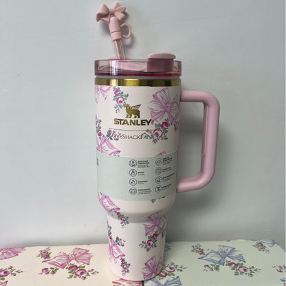 Stanley Bow Tumbler | Stanley 20/40oz Quencher H2.0 FlowState Tumbler, Large Capacity Insulated Cup with Straw for Women, Car Cup