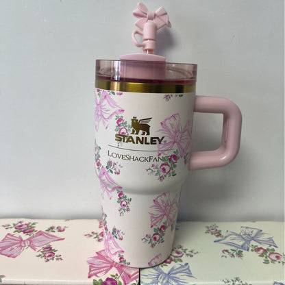 Stanley Bow Tumbler | Stanley 20/40oz Quencher H2.0 FlowState Tumbler, Large Capacity Insulated Cup with Straw for Women, Car Cup