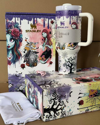 Nightmare before christmas Stanley Tumbler 40oz,custom print Gift Box Glitter