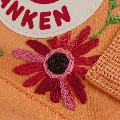 Fjallraven Kanken Classic Embroidered Backpack Sunstone Orange Floral