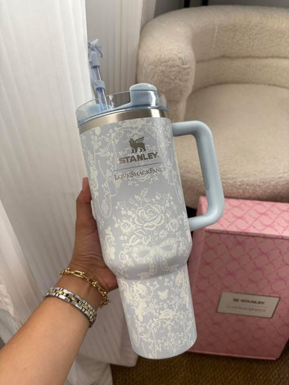 Stanley Floral Co-branded Series 40oz Insulated Tumbler, 304 Stainless Steel Car Cup, Large Capacity Quencher Cup