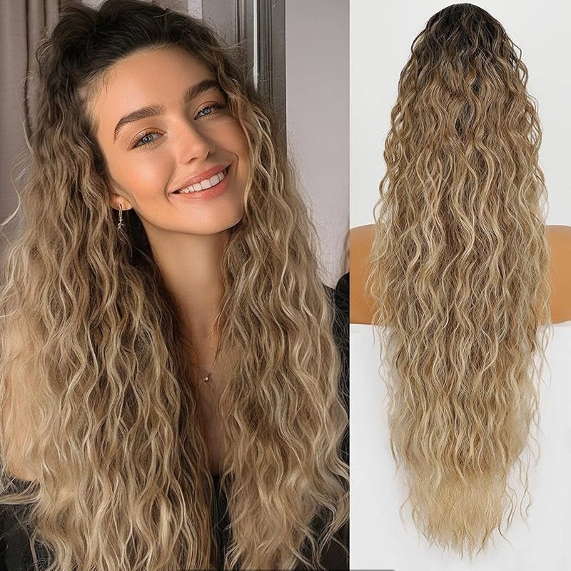 💜2026 NEW IN £15.99!!⚡50K+ SOLD! 💜Curly Wavy Frizzy Hair Extension with Ponytail