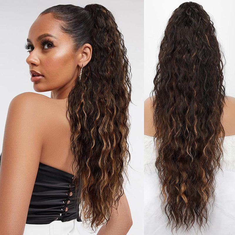 💜2026 NEW IN £15.99!!⚡50K+ SOLD! 💜Curly Wavy Frizzy Hair Extension with Ponytail
