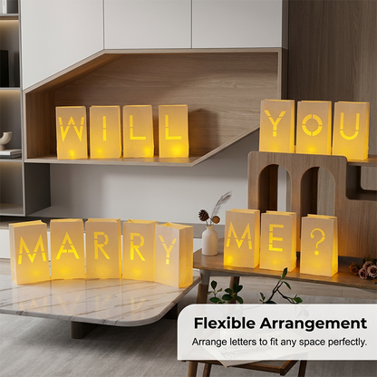Letter Luminary Paper Bags with LED Candles