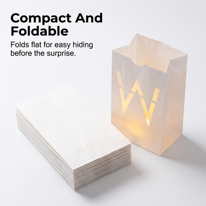 Letter Luminary Paper Bags with LED Candles