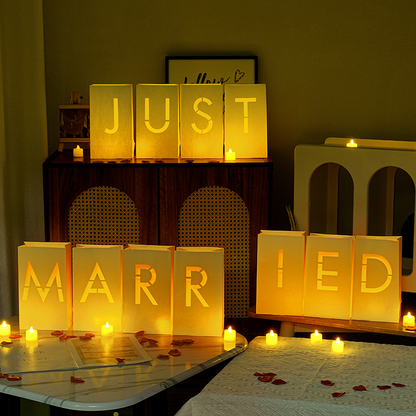 Letter Luminary Paper Bags with LED Candles