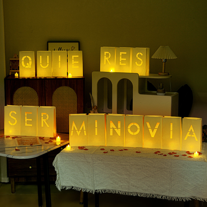 Letter Luminary Paper Bags with LED Candles