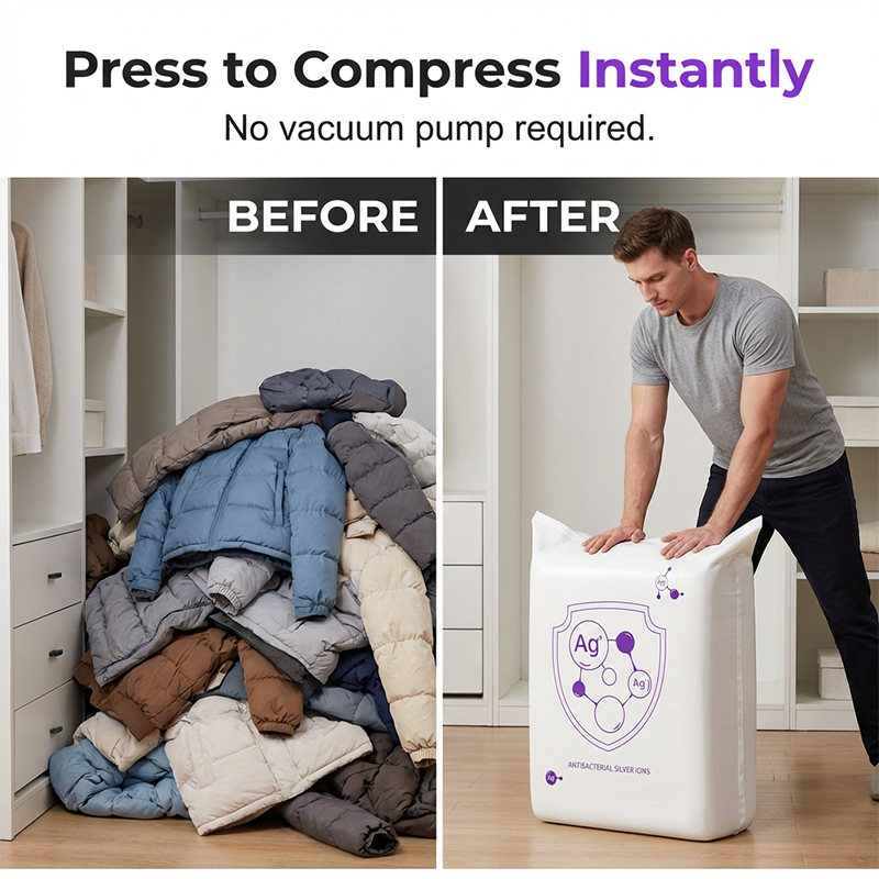 💐 Buy 2 Get 1 Free! Vacuum Storage Bags – Save 80% Space for Clothes & Bedding 📦💨 【Limited Offer】