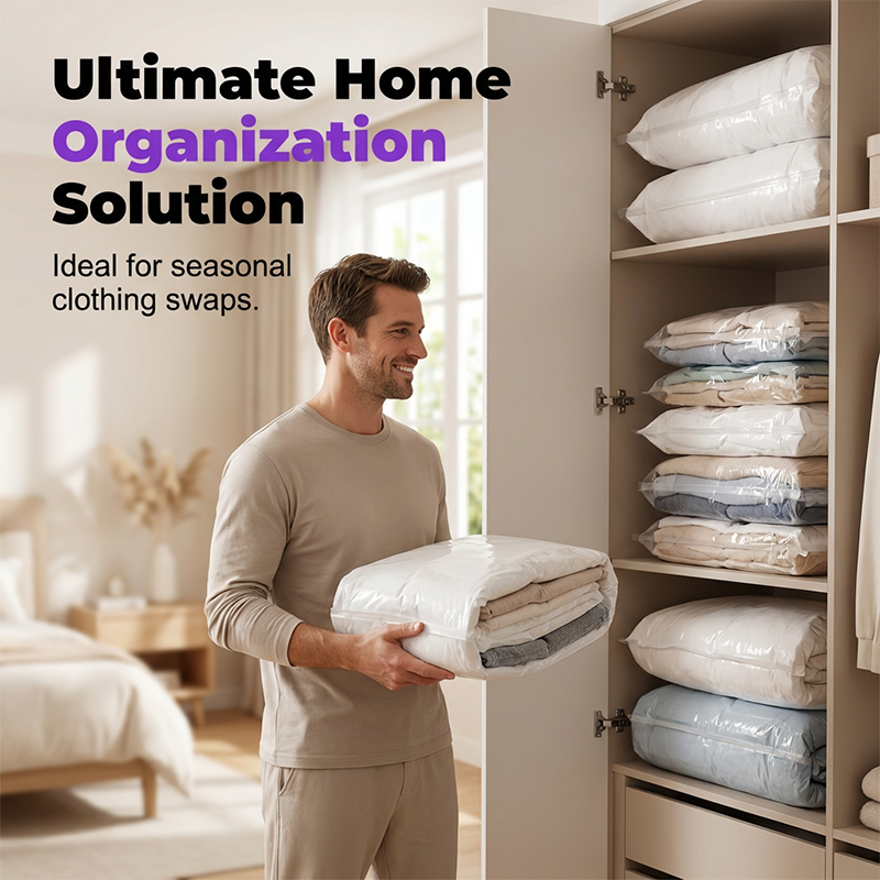 💐 Buy 2 Get 1 Free! Vacuum Storage Bags – Save 80% Space for Clothes & Bedding 📦💨 【Limited Offer】